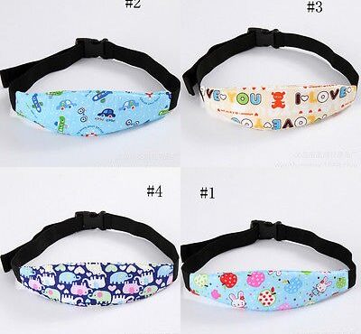 Emmababy Useful Adjustable Child Kids Safety Car Seat Travel Sleep Aid Head Strap Support Cute Animal Letter Print Safety Strap