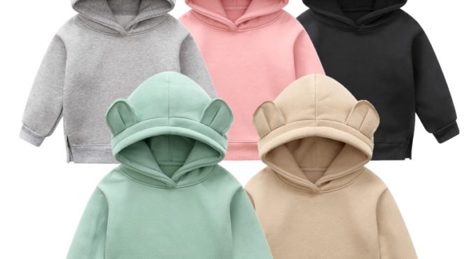 Orangemom Baby Boys Girls Clothing Winter Spring Sweater Cute Ear Hoodie Korean Thicken Fleece Sweatershirt Children Clothes