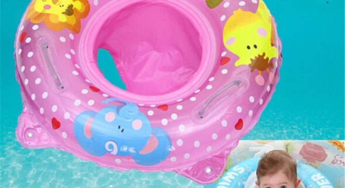 Hot Inflatable Infant Kids Swimming Pool Rings Double Handle Safety Baby Seat Float Swim Ring Water Toys Swim Circle for Kids