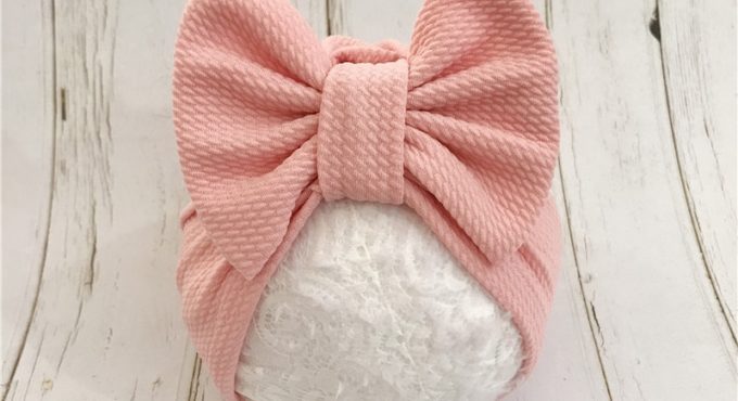 1pcs Solid Cotton Big Bow Hat Baby Kids Headbands Soft Comfortable Cat Turban Children Hair Accessories