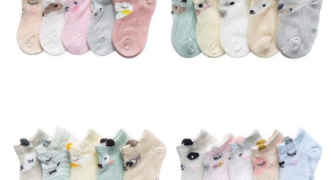 Baby Socks Newborn 5Pairs/lot Summer Mesh Thin Baby Socks for Girls Cotton Infant Casual Boy Girls Toddler Socks Cartoon