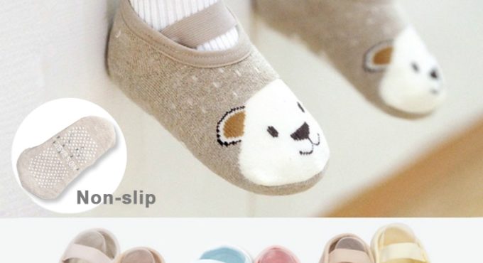 1 Pair Fashion Baby Girls Boys Cute Cartoon Non-slip Cotton Toddler Floor Socks Animal pattern First Walker Shoes for Newborns