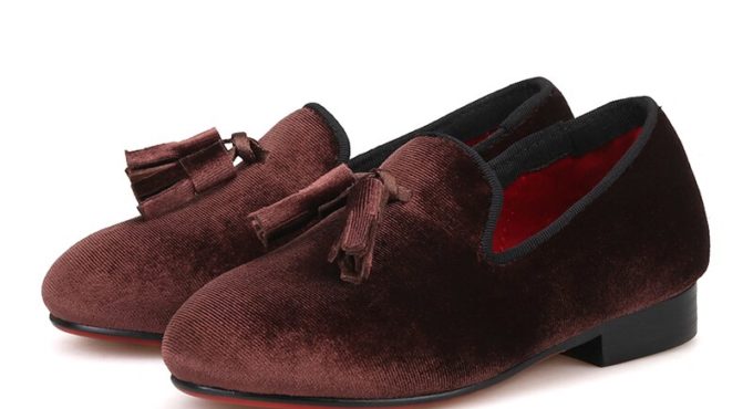 Piergitar 2019 new style Brown children tassel loafers handmade party kid casual's shoes parental shoe same men loafers design