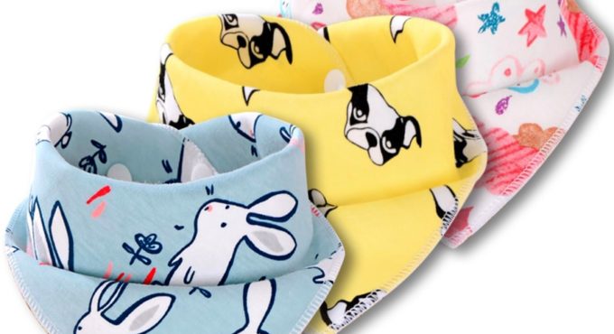 2Pcs/Lot Cotton Baby Bibs Bandana Bib for Baby Scarf Feeding Drool Slab Waterproof Children's Apron Baby Girl Boy Bib Burp Cloth