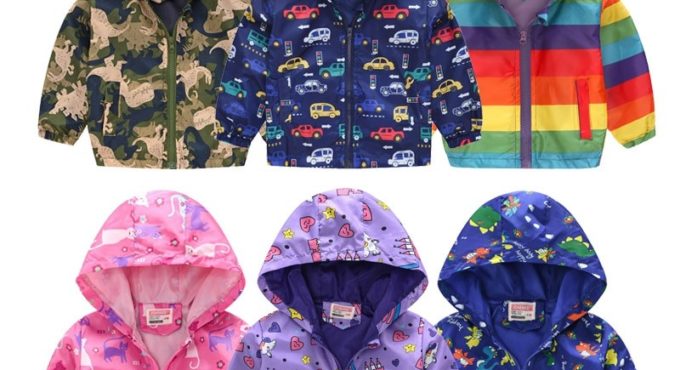 Hot Sale!children Summer Thin Printed Jacket Spring Long Sleeved Cartoon Thin Hooded 2-6Y Boy Girl Cute Zipper Shirt Windbreaker