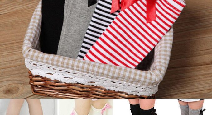 UK Fashion Baby Girls Toddler Kids Cute Bow Knee High Length Frill Stocking 1-8Years