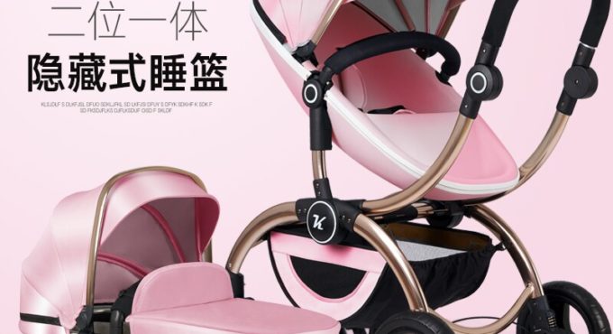 3 in 1 luxury Pram High landscape baby stroller can sit reclining lightweight folding portable four seasons universal bay car