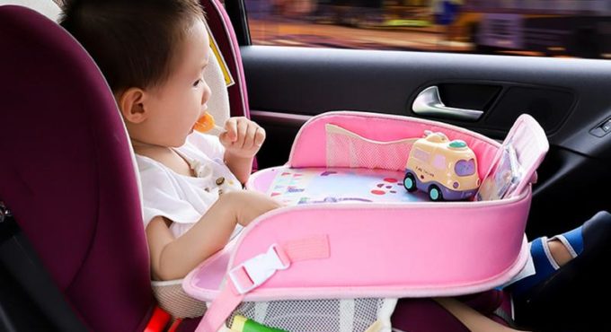 Baby Car Tray Plates Portable Waterproof Dining Drink Table for Kid Baby Playpen Car Seat Children Cartoon Toy Storage Fence