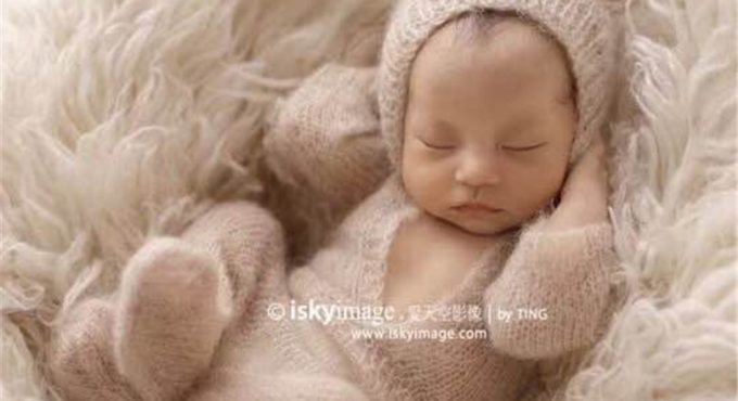 Vintage Teddy Bear Romper Newborn Knitted Baby Girl Outfit Clothes Set Photography Props Fuzzy Infant Angora Overall Photo Shoot