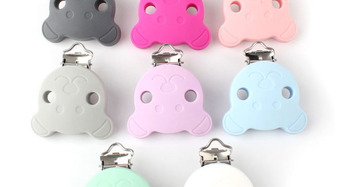 Keep&grow 3Pcs BPA Free Silicone Bear Clip DIY Baby Dummy Teether Pacifier chupetero Chain Craft Clips Nurse Toy Accessories