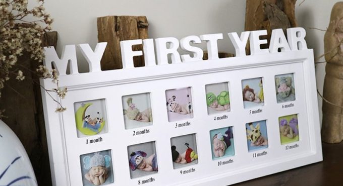 Creative DIY 0-12 Month Baby "MY FIRST YEAR" Pictures Souvenirs Commemorate Kids Growing Memory Gift Display Plastic Photo Frame