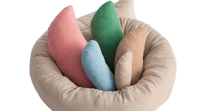 6pcs/set Newborn Posing Beans Bag Baby Photography Prop Pillow Baby Crescent Shaped Pillows Positioner Cushion Basket Filler