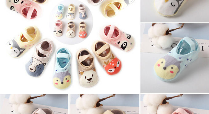 Fashion Toddler Sock Shoe Soft Baby Novelty Cute Cartoon Non-Skid Slipper Anti-Slip Infant Girl/Boy Cotton Infant Boat Socks