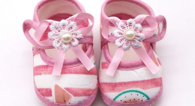 Baby Girl Shoes Breathable Cartoon Watermelon Pattern Anti-Slip Shoes Casual Sneakers Toddler Soft Soled First Walkers