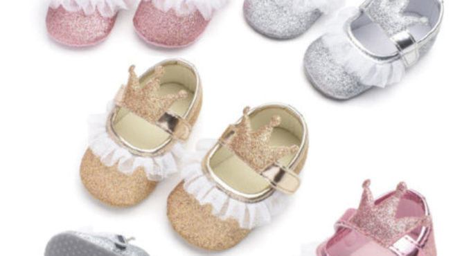 Newborn Baby Girl Glitter Crib Shoes Anti-slip Soft Sole Sneakers Prewalker