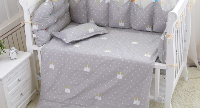 Sweet Printing Baby Cot Bedding Set 9 pcs/set Baby Crib Bedding Set Includes Bumpers Sheet Pillow Quilt Infant Cot Bedding Kit