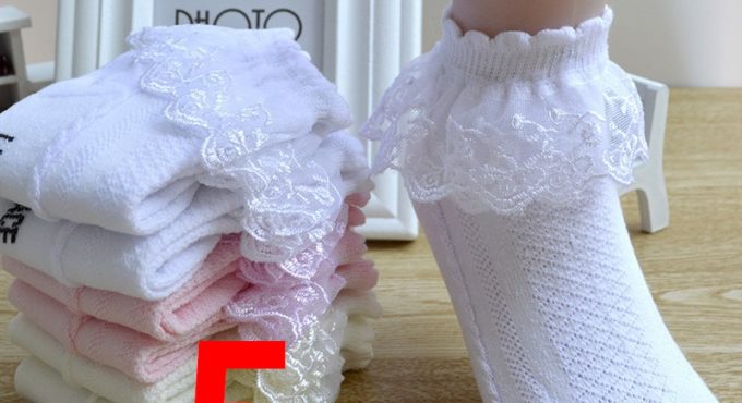 5 Pairs/Lot Girls Socks Summer New Mesh Style Cotton Thin Baby Socks Trendy Elastic White Lace Flowers Children Princess Socks