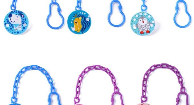 Baby Pacifiers Chain Safety Clamp Infant Nipple Hanging Clips Kids Cartoon Animal Printed Pacifier Leashes Soother Teether Clip