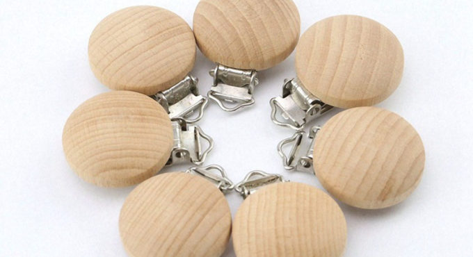 2/5pcs Baby Pacifier Clips Wooden Baby Pacifier Holder Infant Nipple Holder Dummy Clip Beads Soother Teether Feeding and Care