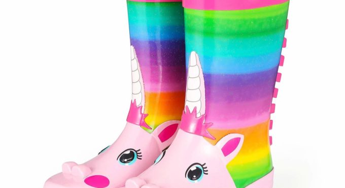 KushyShoo Rain Boots Kids Girl Cute Unicorn Printed Children's Rubber Boots Kalosze Dla Dzieci Waterproof Baby Water Shoes