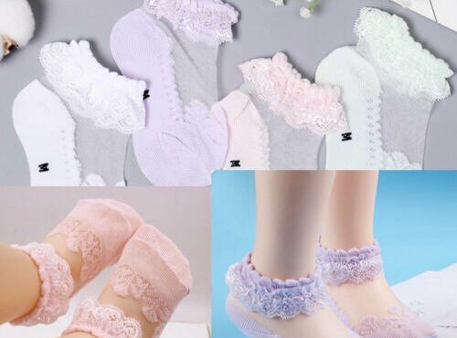 Lace Girls Baby Princess Kids Ankle Socks Frilly Infant Girl Toddler Pink White