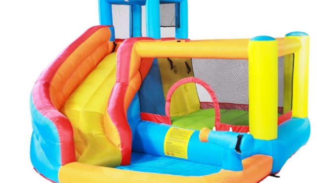 Children's inflatable swimming pool castle indoor small doctoral dolphins slide home large play toy outdoor naughty trampoline