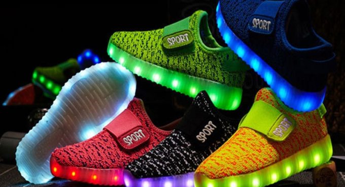 Size 25-37 Kids Led USB Recharge Glowing Shoes Children's Hook Loop Shoes Children's Glowing Sneakers Kids Led Luminous Shoes