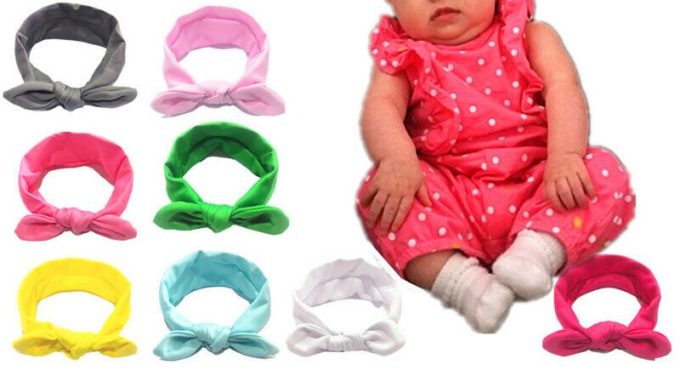 2019 Brand New Baby Girls Princess Elastic Candy Solid Color Headdress Kids Baby Boys Cloth Hair Band Solid Bowknot Bow 3M-12T