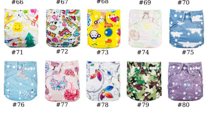 (32 Sets A Lot) Nappy Diapers With Microfiber Inserts Absorbents Waterproof Baby Cloth Diapers 0-3 Years Washable Nappies