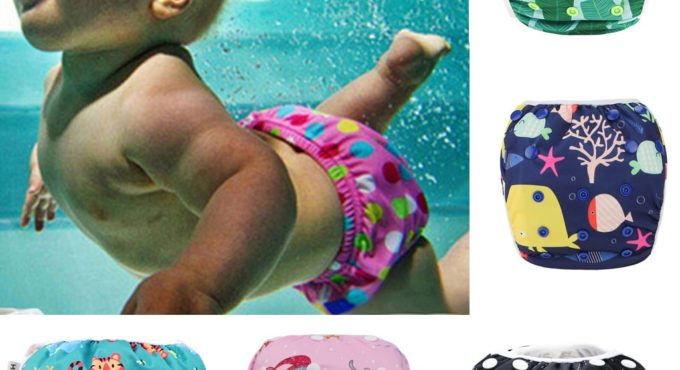 MUQGEW Baby Swim Diaper Waterproof Adjustable Cloth Diapers Pool Pant Swimming Diaper Cover Reusable Washable Baby Nappies