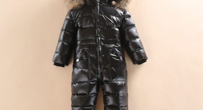 Baby Clothing Rompers Russian Winter Overalls White Duck Down Ski Snowsuit Outdoor Girls Boy Jumpsuits Real Fur Hood 2~5 Years