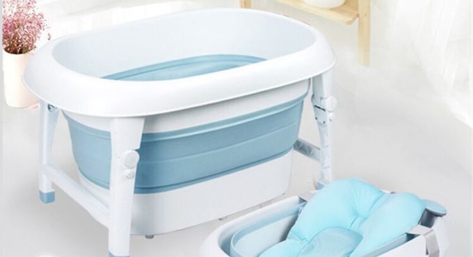 Baby Bathtub Foldable Newborn Swimming Pool Large Baby Bathtub for Multi-age Baby Shower Tub Free Bath Toys Baby Baptism Gift