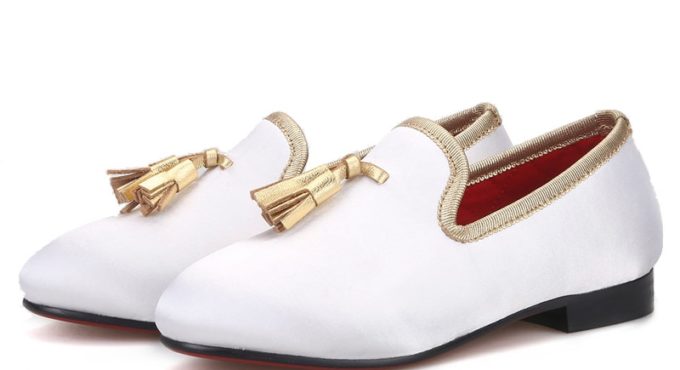 Piergitar 2019 new handmade cotton comfortably insole kid's loafers parental shoe same men loafers design children tassel shoes