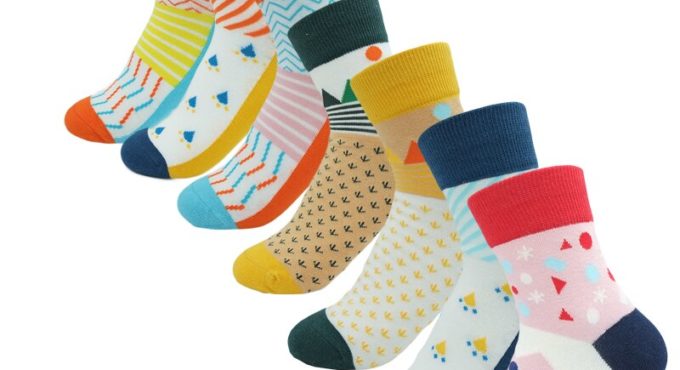 New Arrivals Baby Girls Children Girls 9-12 Years Four Season Cotton Socks Geometric colored dots socks 7 pattern