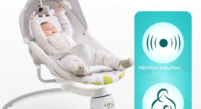 Baby rocking chair child electric cradle baby crib recliner chair with shaking sound baby artifact sleepy bed newborn bed