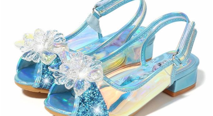 Disney Frozen Elsa Girl Sandals With Sequins Children's Summer Shoes With PU Kid Single Shoes Sandalia Garden Shoes Crystal shoe