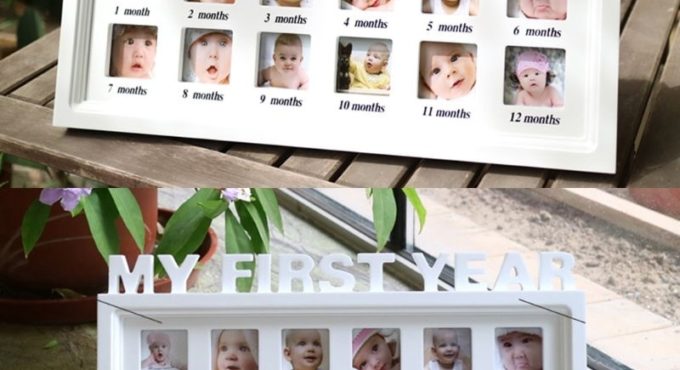 Creative DIY 0-12 Month Baby "MY FIRST YEAR" Pictures Display Plastic Photo Frame Souvenirs Commemorate Kids Growing Memory Gift