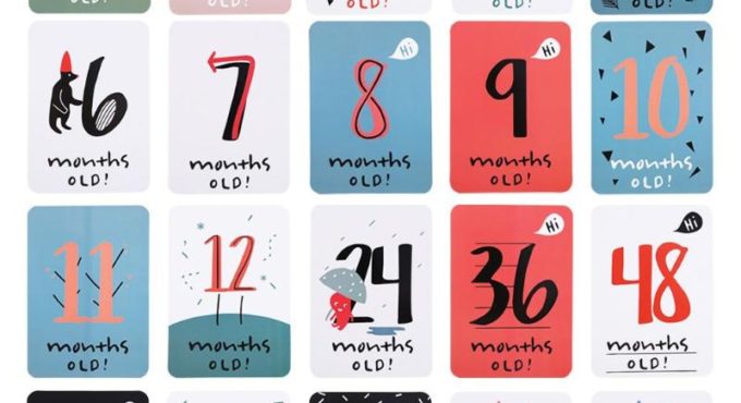 Milestone Newborn Milestone Photographic Props Month Sticker Baby Photography for Infant Growth Commemorative Card Number Prop