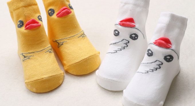 Baby Socks Kids Girls Boys Comfortable Cartoon Duck Socks Anti-Slip Slipper Socks Newborn 3D Duck Mouth Sock