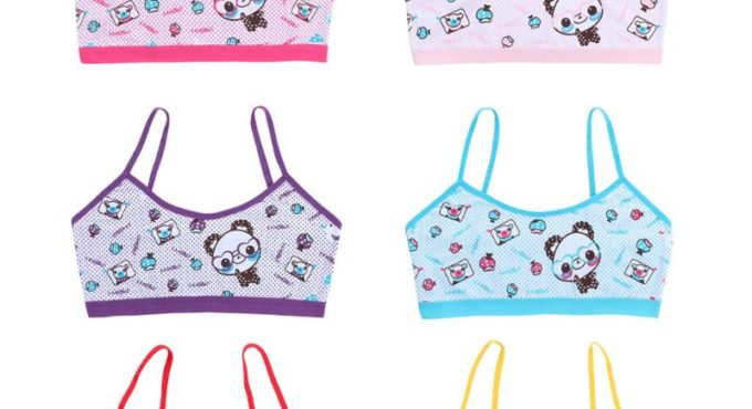 Teenage Girls Training Bra Kids Underwear Cotton Cartoon Panda Small Young School Children Vest Bras Child Underclothes