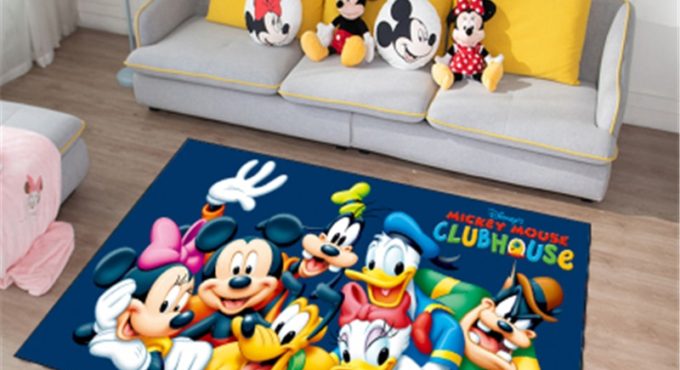 Disney Cartoon Mickey and Minnie Mouse Door Mat Kids Boys Girls Game Mat Bedroom Kitchen Carpet Indoor Bathroom Mat