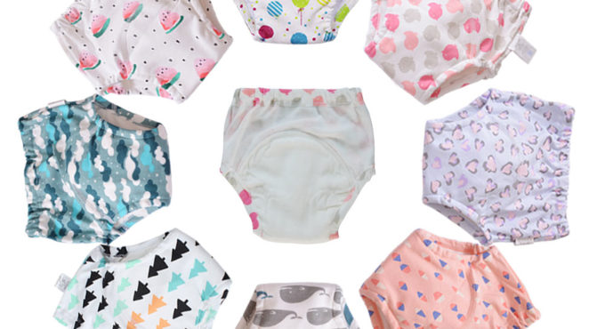 10 Pcs Cotton Reusable Washable Baby Training Pants Kids Underwear Cloth Diaper Nappies Infant Waterproof Potty Training Panties