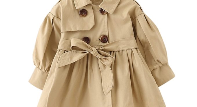 Fashion Baby Coat with Belt Cotton Autumn Spring Baby Girl Clothes Solid Color Infant Jacket Baby Girl Coat 2 Colors