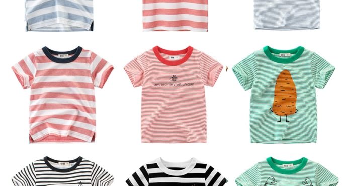 Girls T Shirt Short Sleeves Cotton Tops Boys Baby Children Clothing Summer O Neck Tee Toddler Infant for 2-8 Years