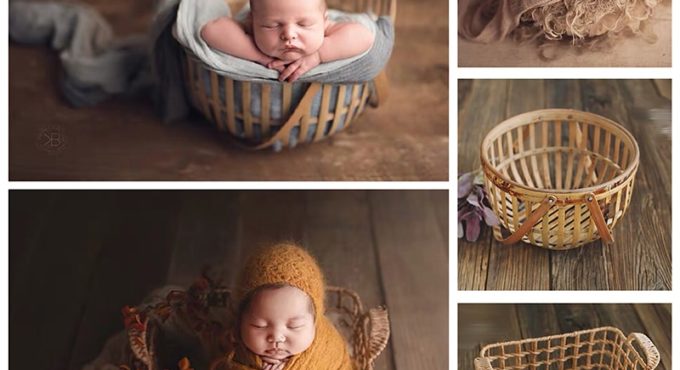 Newborn Photography Props Rattan Old Style Handmade Basket Baby Boy Photo Shoot Studio Posing Vintage Love Heart Bowl foto Prop