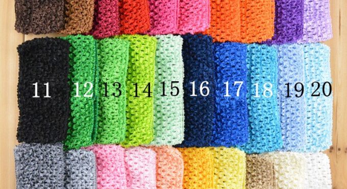 Colorful baby 7cm elastic crochet headbands hair bands kids waffle string knit hairbow headwear girls hair accessories 300pcs