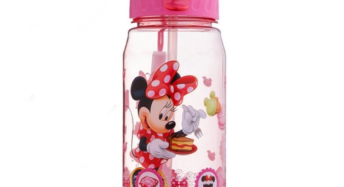 girls Cartoon princess Mickey Minnie Mouse water cups With straw boys disney student outdoor Drinking water bottle kids gift