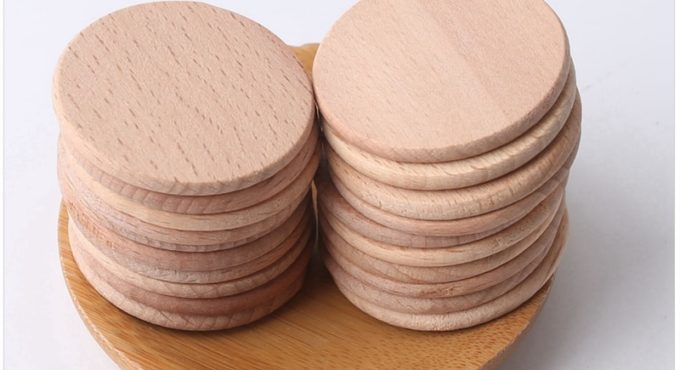 Mamihome 1000pc 37mm Baby Wooden Blank Teether Discs Beech Coins BPA Free DIY Pacifier Pendant Children'S Goods Chew Wooden Chip