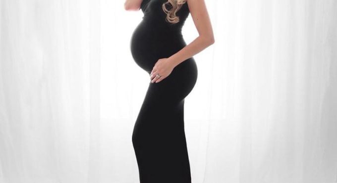 Summer Elegant Maternity Dresses for Photo Shoot Pregnant Women Dress Shoulderless Pregnancy Dress Photography Baby Shower Dress