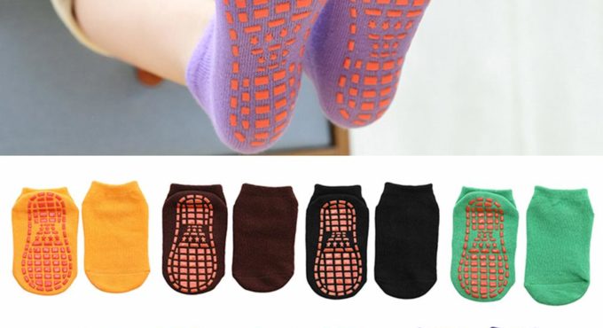 Cotton Baby Boys Girls Slip-resistant Floor Socks Solid Color Kids Breathable Elastic Sports Ankle Floor Socks Thicken Keep Warm